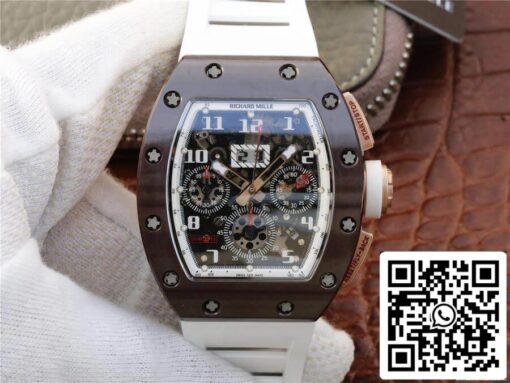 Richard Mille RM011 1:1 Best Edition KV Factory Ceramic White Strap