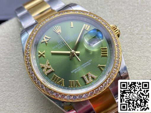 Rolex Datejust M126283RBR-0012 1:1 Best Edition EW Factory Green Dial - Imagen 9