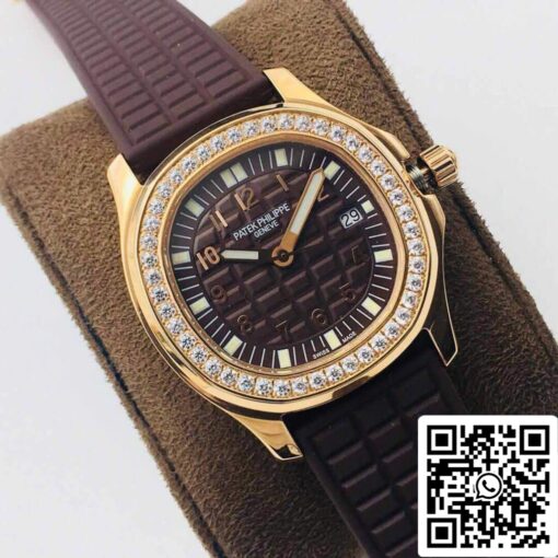 Patek Philippe Aquanaut 5067A Quartz Movement 1:1 Best Edition PPF Factory Rose Gold Brown Dial - Imagen 9