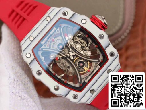 Richard Mille RM53-01 1:1 Best Edition KV Factory TPT Carbon Fiber Red Strap - Image 10