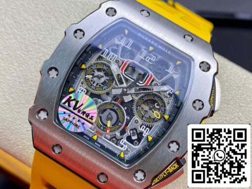 Richard Mille RM011 FELIPE MASSA 1:1 Best Edition KV Factory Titanium Steel Case - immagine 9