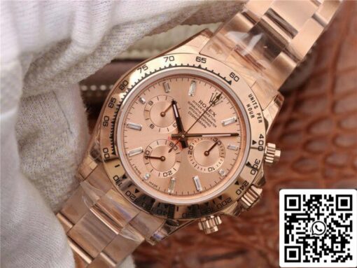 Rolex Daytona Cosmograph 116508 JH Factory 1:1 Best Edition Swiss ETA4130 Rose Gold Dial - Image 8