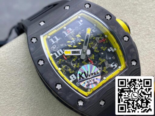 Richard Mille RM-011 1:1 Best Edition KV Factory Yellow Strap - immagine 9