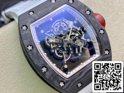 Richard Mille RM055 1:1 Best Edition KV Factory V2 White Rubber Strap - immagine 2