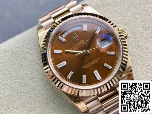 Rolex Day Date 228235 1:1 Best Edition EW Factory V2 Brown Dial - Imagen 7