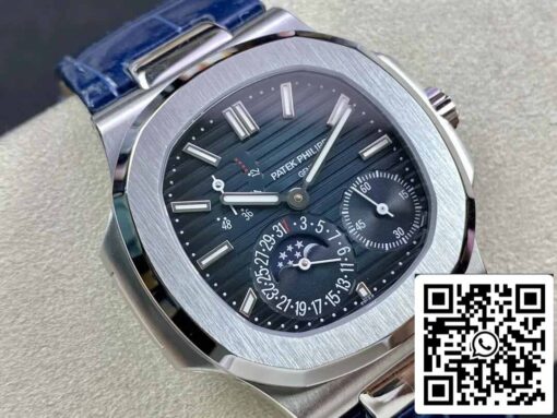 Patek Philippe Nautilus 5712 1:1 Best Edition GR Factory Blue Leather Strap – Image 3