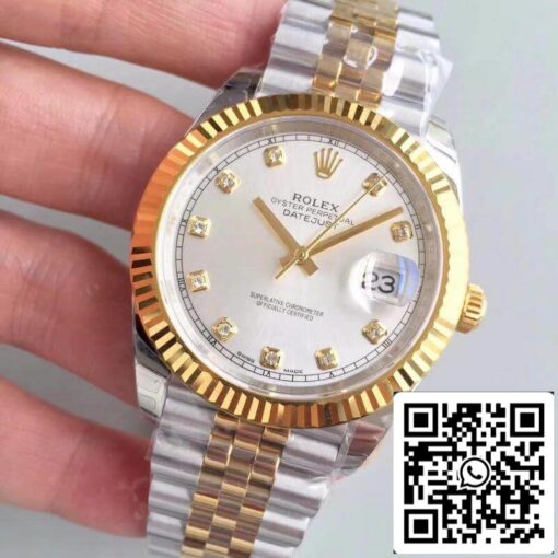 Rolex Datejust 41 126333 Silver Dial 1:1 Best Edition Swiss ETA3255 Stainless Steel 410L and 18K Yellow Gold Bracelet - Image 3