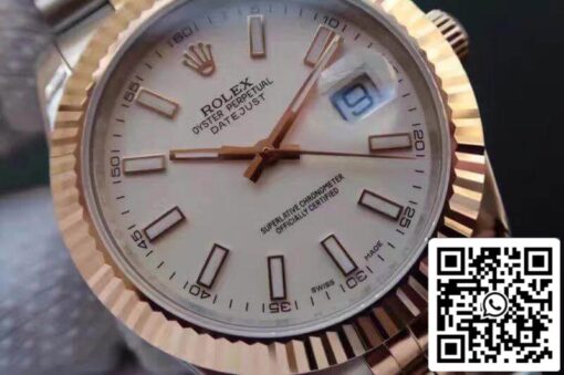 Rolex Datejust 41 126333-006 White dial 1:1 Best Edition Swiss ETA2836-2 Gold Wrapped - Imagen 3