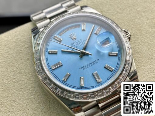 Rolex Day Date 228396TBR 1:1 Best Edition EW Factory Light Blue Dial - Imagen 9