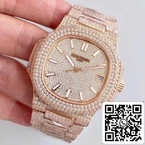 Patek Philippe Nautilus Jumbo 5719/10G-010 1:1 Best Edition Swiss ETA 324SC Diamond Dial - Imagen 3