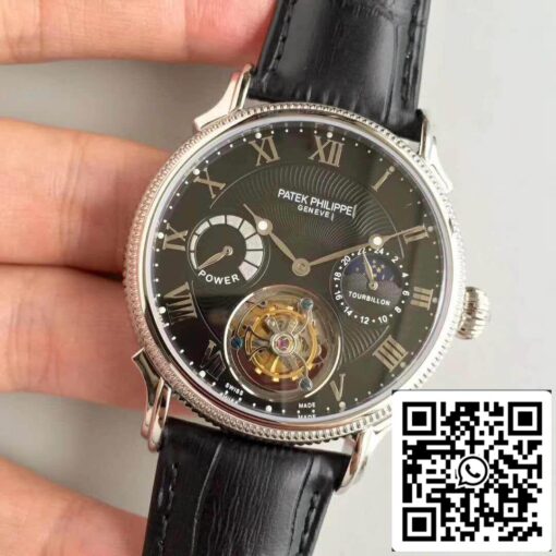 Patek Philippe Tourbillon Moonphase 1:1 Best Edition Swiss Tourbillon Black Dial - Imagen 3