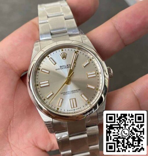 Rolex Oyster Perpetual M124300-0001 41MM 1:1 Best Edition VS Factory Silver Dial - Image 8