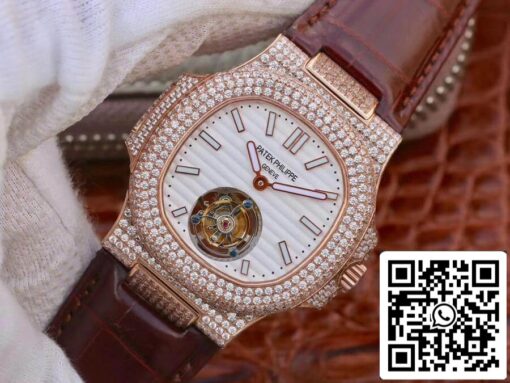 Patek Philippe Nautilus Jumbo 5711 R8 Factory 1:1 Best Edition Swiss Tourbillon Rose Gold - Imagen 3