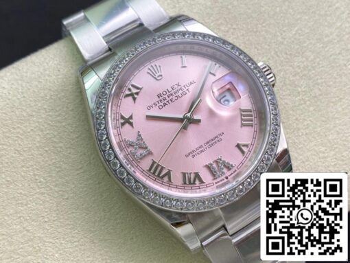 Rolex Datejust M126284RBR-0024 1:1 Best Edition EW Factory Pink Dial - Imagen 9