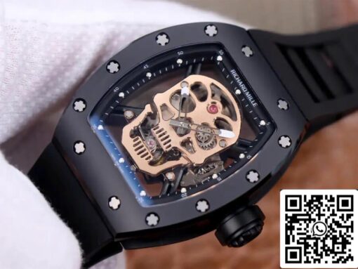 Richard Mille RM52-01 Tourbillon 1:1 Best Edition JB Factory Rose Gold Skull Dial – Bild 9