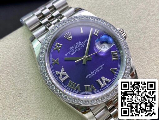 Rolex Datejust M126284RBR-0013 1:1 Best Edition EW Factory Purple Dial - Imagen 9