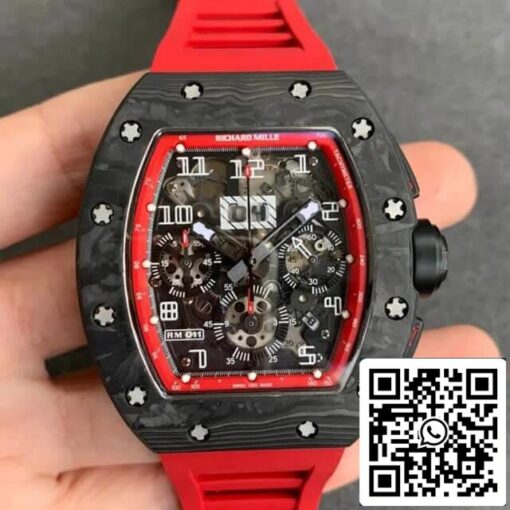 Richard Mille RM-011 1:1 Best Edition KV Factory V2 Black Forged Carbon Case