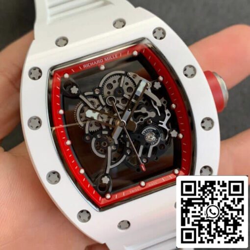 Richard Mille RM055 1:1 Best Edition KV Factory V2 Ceramic Rubber Strap - immagine 2