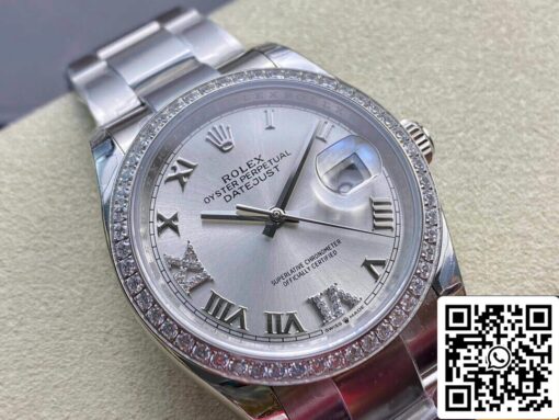 Rolex Datejust M126284RBR-0022 1:1 Best Edition EW Factory Silver Dial - Imagen 8