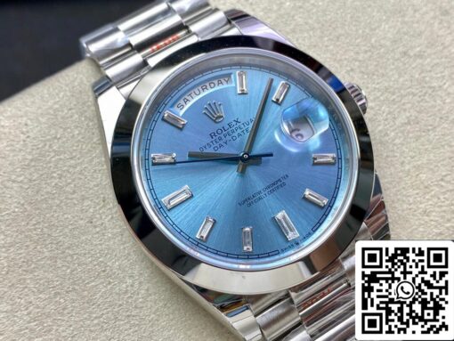 Rolex Day Date 228206 1:1 Best Edition EW Factory Ice Blue Dial - Imagen 8