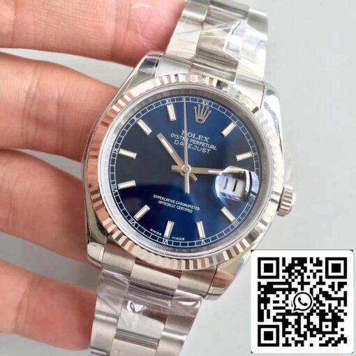 Rolex Datejust 36mm 116234 AR Factory 1:1 Best Edition Swiss ETA3135 Blue Dial Stick Marker - Image 3