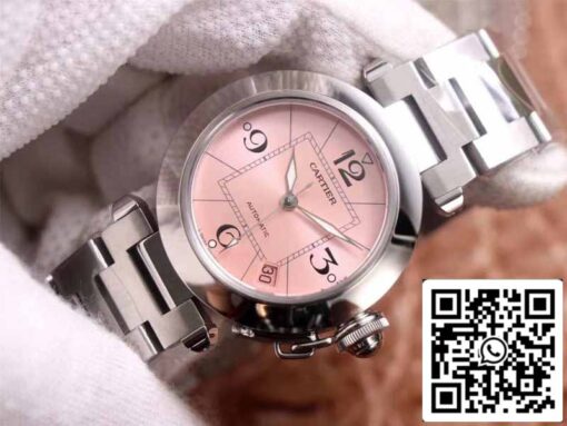 Cartier Pasha W31075M7 1:1 Best Edition V9 Factory Pink Dial Swiss Cal.049 - 이미지 8