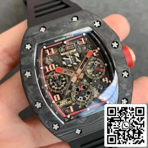 Richard Mille RM-011 1:1 Best Edition KV Factory V2 Forged Carbon Black Strap - Image 7