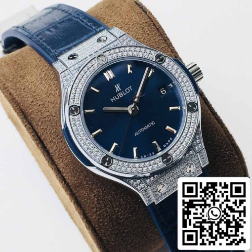 Hublot Classic Fusion 38MM 1:1 Best Edition HB Factory Diamond Blue Dial - Image 8