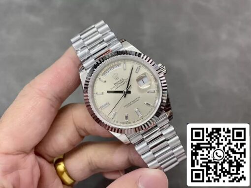 Rolex Day Date M228236-0002 1:1 Best Edition GM Factory Silver Dial V2 — изображение 9