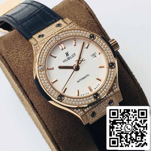 Hublot Classic Fusion 38MM 1:1 Best Edition HB Factory Diamond White Dial - Image 8