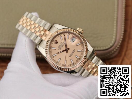 Rolex Datejust 116231 36MM 1:1 Best Edition GM Factory Rose Gold Pink Dial - immagine 2