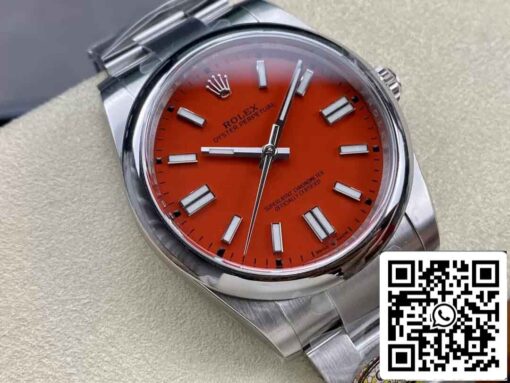 Rolex Oyster Perpetual M124300-0007 41MM 1:1 Best Edition Clean Factory Coral Red Dial - Image 2