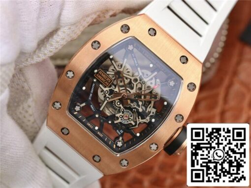 Richard Mille RM035 Americas KV Factory 1:1 Best Edition Rose Gold White Strap - immagine 10