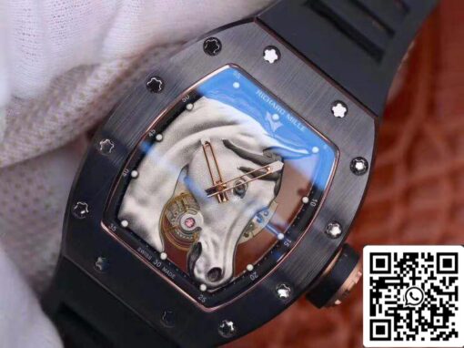 Richard Mille Polo Club Saint Tropez RM52-02 KV Factory 1:1 Best Edition Swiss ETA8215 Silver Horse Dial - Image 7