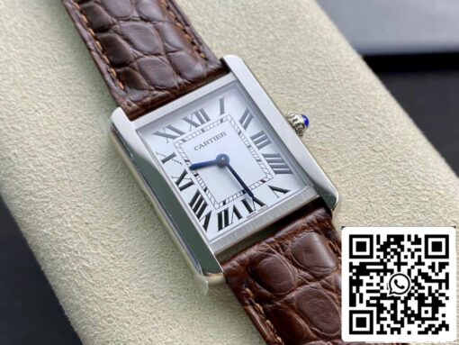 Cartier Tank 24MM 1:1 Best Edition K11 Factory Brown Leather Strap - immagine 9