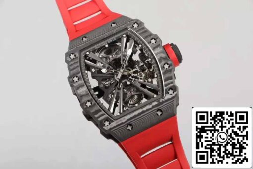 Richard Mille RM12-01 Tourbillon 1:1 Best Edition RM Factory Carbon Fiber Skeleton Dial - Imagen 8