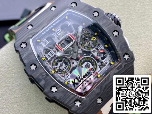 Richard Mille RM-011 1:1 Best Edition KV Factory V2 Carbon Fiber Camo Strap - immagine 11