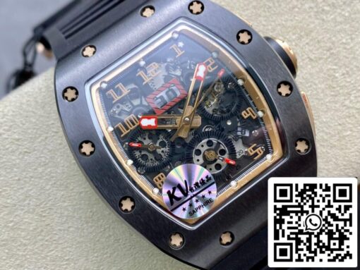 Richard Mille RM011 1:1 Best Edition KV Factory Ceramic Skeleton Dial - immagine 9