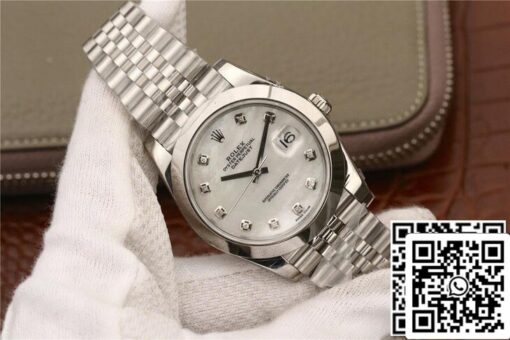 Rolex Datejust M126300 1:1 Best Edition EW Factory White Fritillary Dial - Imagen 8