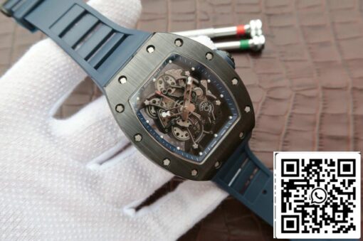 Richard Mille RM055 1:1 Best Edition KV Factory Dark Blue Strap - immagine 9