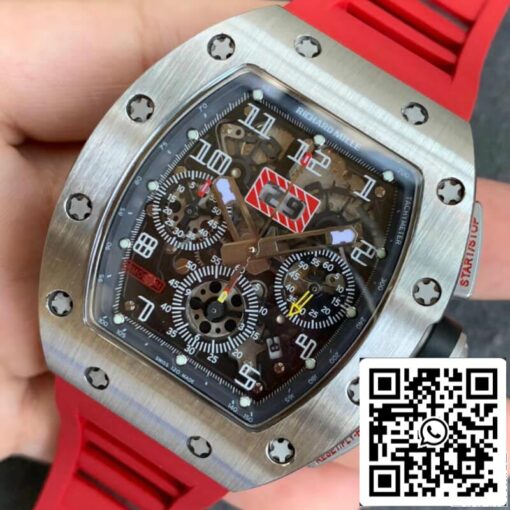 Richard Mille RM011 1:1 Best Edition KV Factory Red Rubber Strap - immagine 3