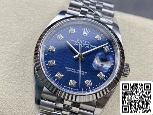 Rolex Datejust M126234-0057 36MM 1:1 Best Edition Clean Factory Blue Dial - immagine 8