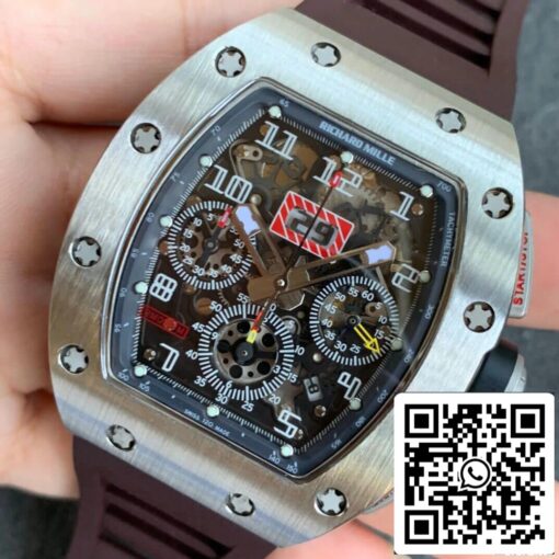 Richard Mille RM11 1:1 Best Edition KV Factory Titanium Brown Strap - Imagen 7