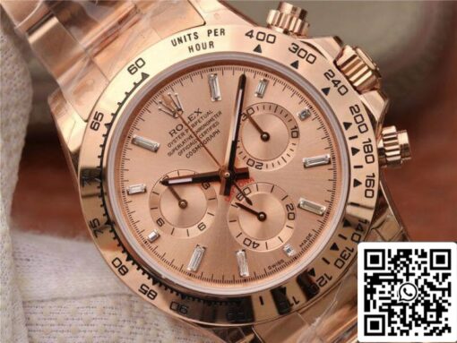 Rolex Daytona Cosmograph 116508 JH Factory 1:1 Best Edition Swiss ETA4130 Rose Gold Dial - Image 6