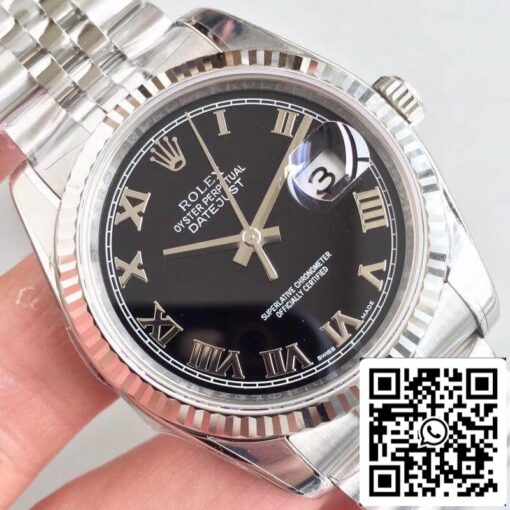 Rolex Datejust 116334 EW Factory 1:1 Best Edition Swiss ETA2836 Black Dial Roman Marker - immagine 4