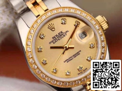 Rolex Lady Datejust 28MM 1:1 Best Edition Swiss NH05 Movement Plating 18K Gold Dial — изображение 4