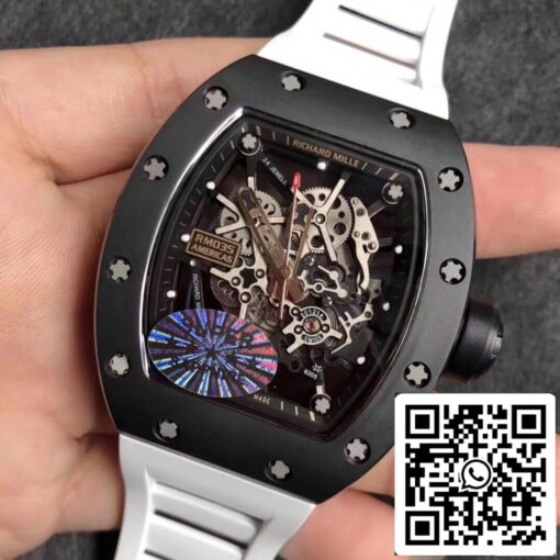 Richard Mille RM035 Americas KV Factory 1:1 Best Edition White Strap - immagine 8