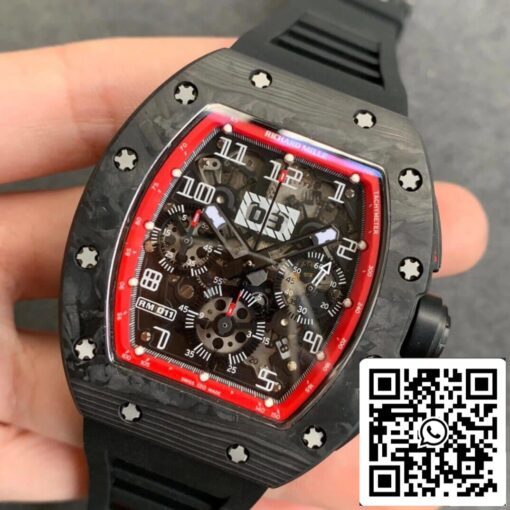 Richard Mille RM011 1:1 Best Edition KV Factory Carbon Fiber Case - immagine 8