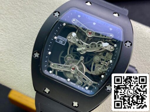 Richard Mille RM027 1:1 Best Edition EUR Factory Transparent Black Dial - immagine 8