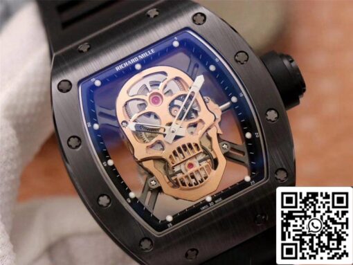 Richard Mille RM052-01 1:1 Best Edition ZF Factory Rose Gold Skull Dial Swiss Movement - Imagen 7